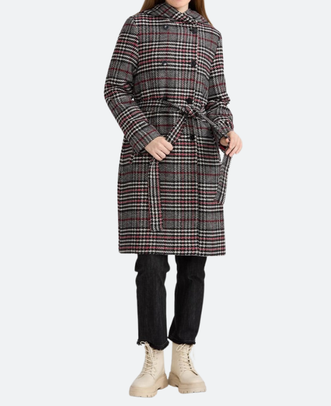 Manteau à Motif Pattes d'Oie